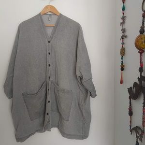 UZI NYC POCKET CARDIGAN - GREY ACID